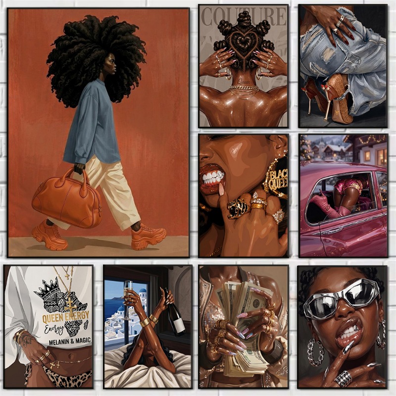 Queen Street Fashion - Afro Street Queen Hip-Hop-Poster mit einem